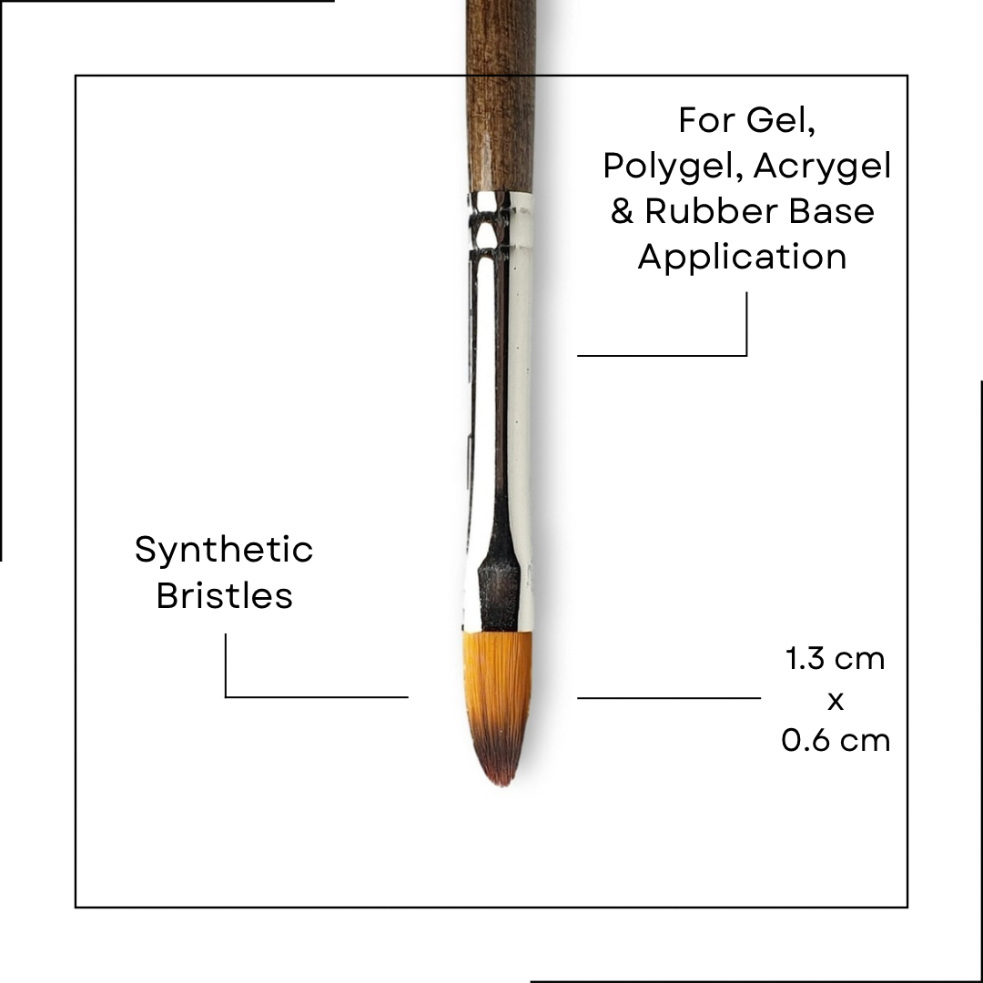 Petal Nail Brush | Professional Synthetic Builder Gel Brush | Key Nail Style