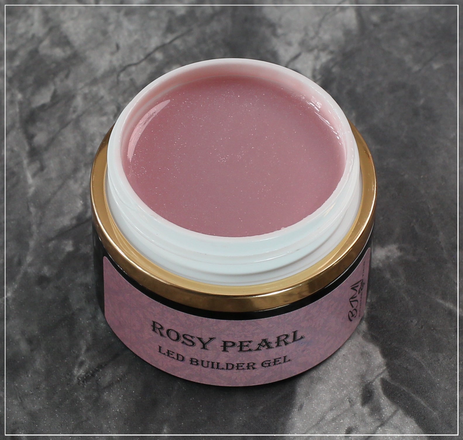 Rosy Pearl Builder Gel on Nails | Diamond Pearl Glitter Finish | Key Nail Style