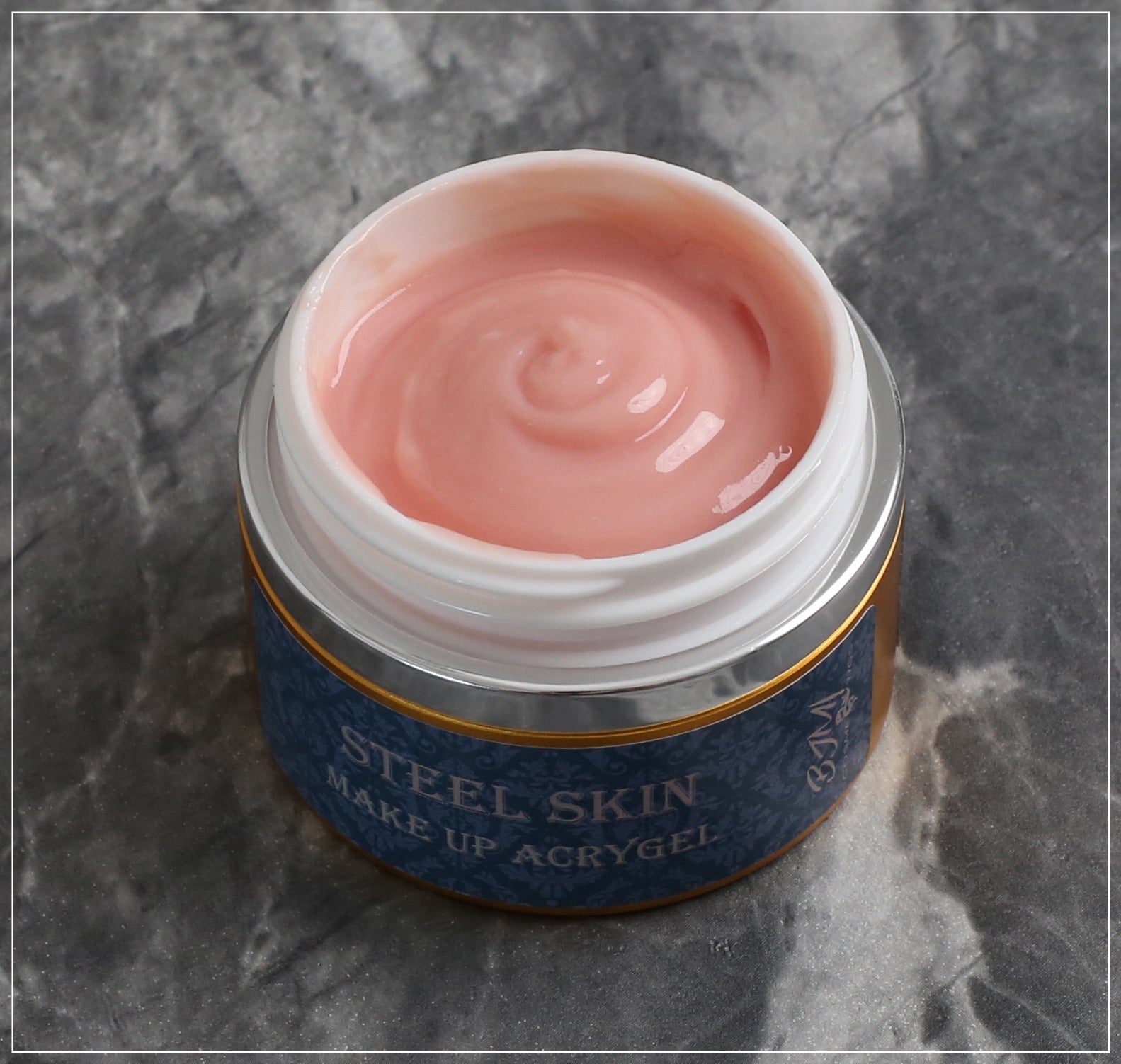 Steel Skin Acrygel on Nails | 100% Camouflage High Viscosity Gel | Key Nail Style