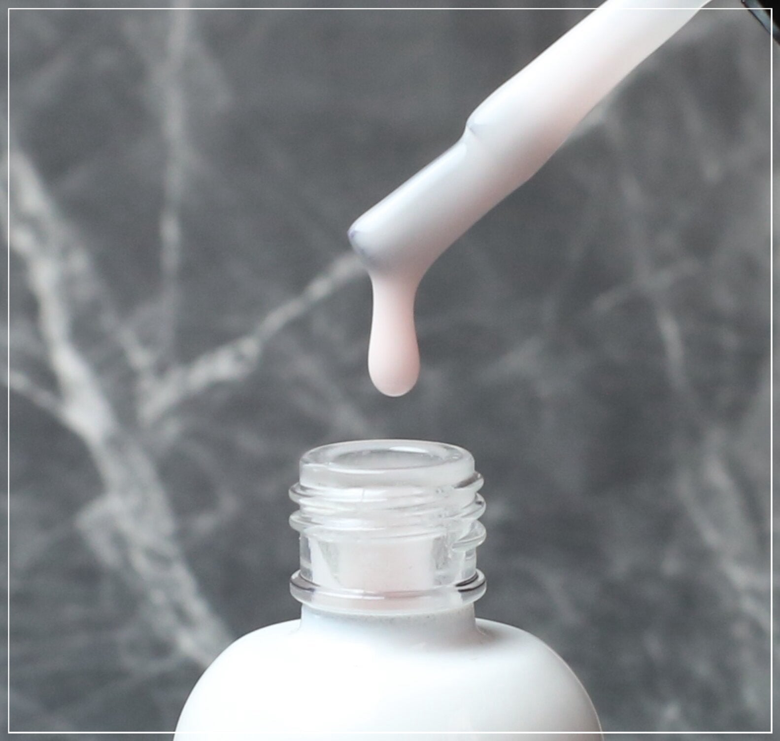 Cream French Rubber Base Coat on Nails | Creamy White French Manicure | Key Nail Style