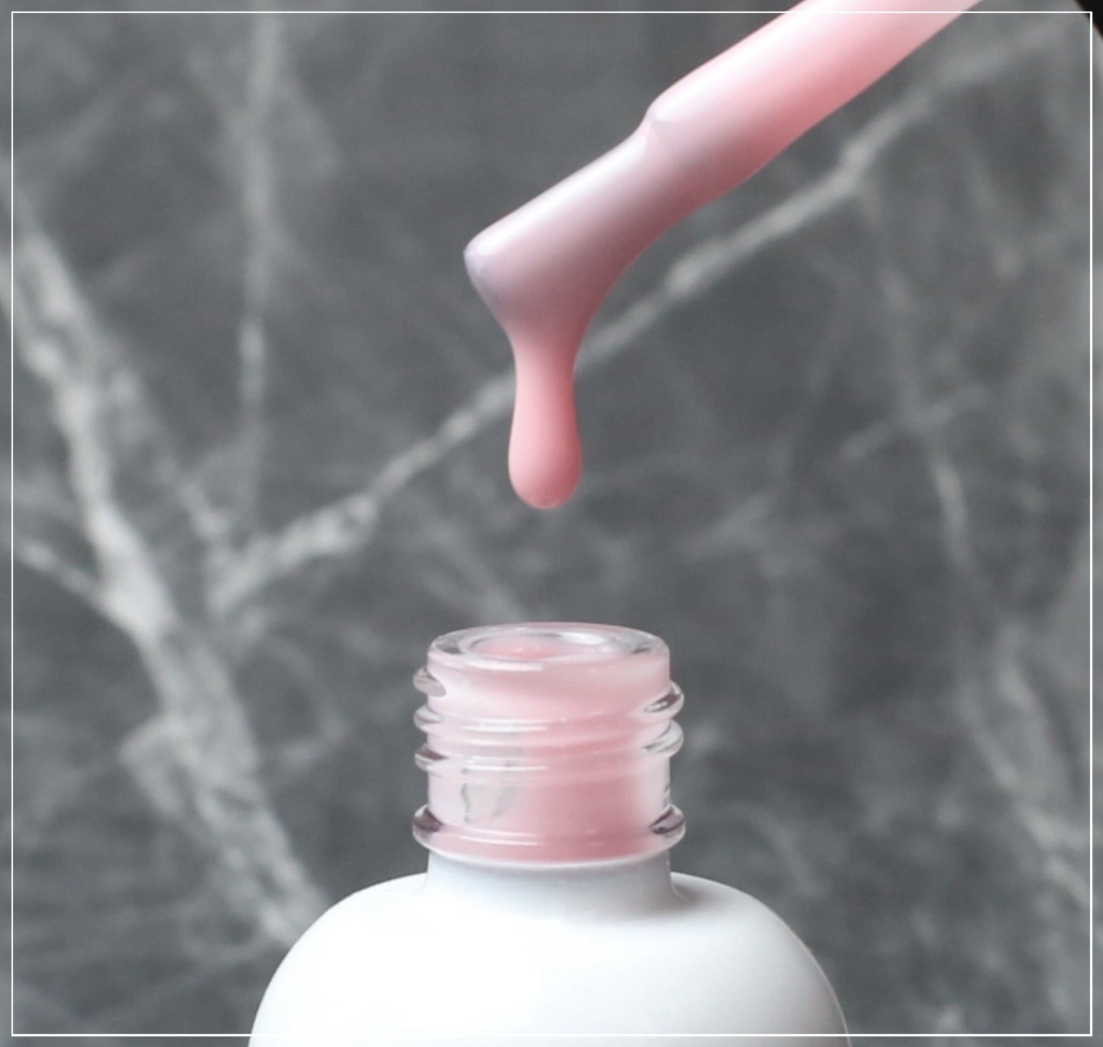 Flower Blush French Rubber Base Coat on Nails | Blush Pink French Manicure | Key Nail Style