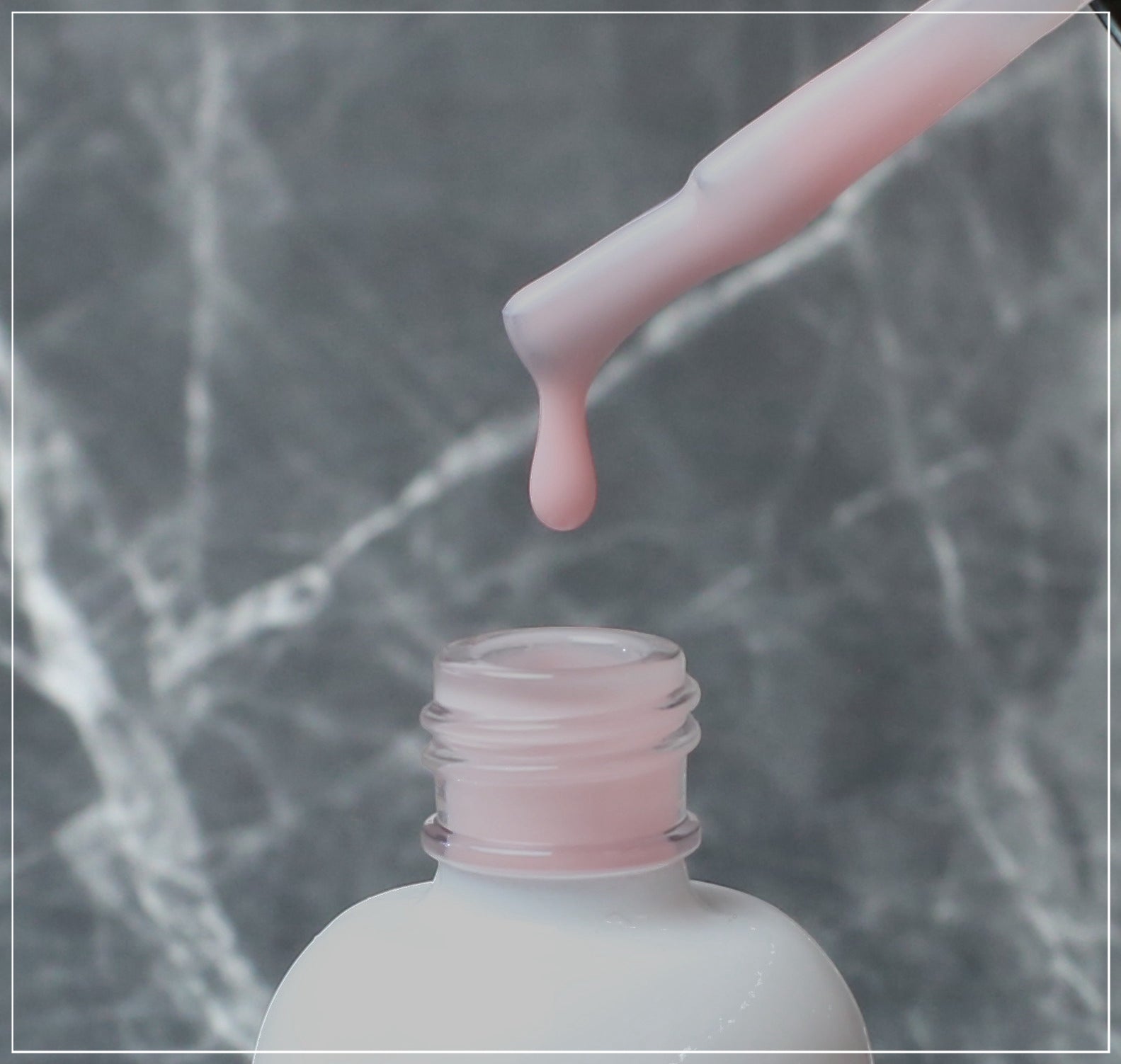 Light Peon French Rubber Base Coat on Nails | Soft Pink French Manicure | Key Nail Style