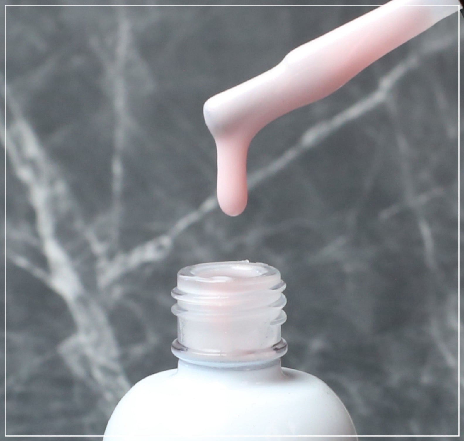 Pearl Pink Rubber Base Coat on Nails | Lustrous Pearl Pink Manicure | Key Nail Style
