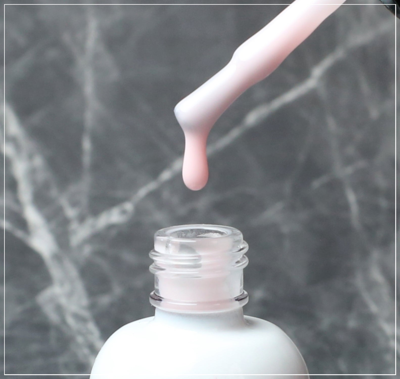 Pearl Pink Rubber Base Coat on Nails | Lustrous Pearl Pink Manicure | Key Nail Style